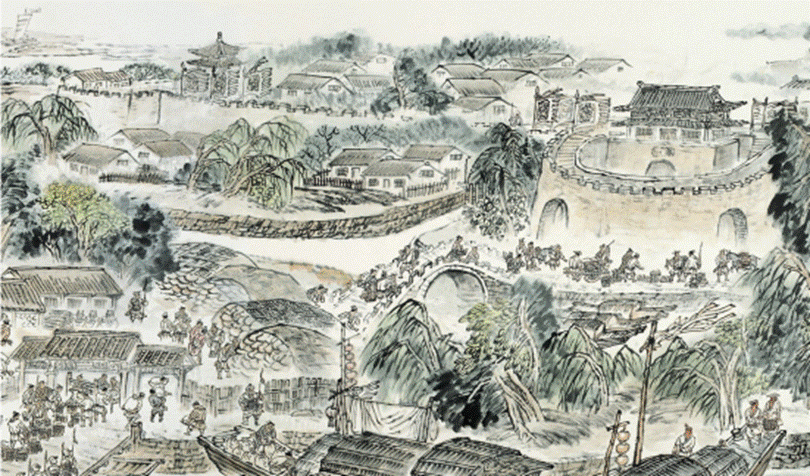 图为《古运回望图》分段画卷——张家湾篇（企业供图，央广网发）