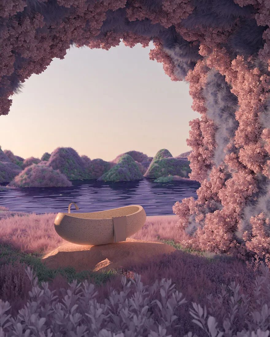 舒缓的生活场景融入梦幻的3d风景整个人都放松下来了