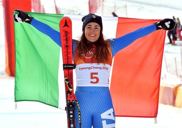 平昌冬奥会高山滑雪女子速降冠军索菲亚·戈贾。意大利奥委会供图