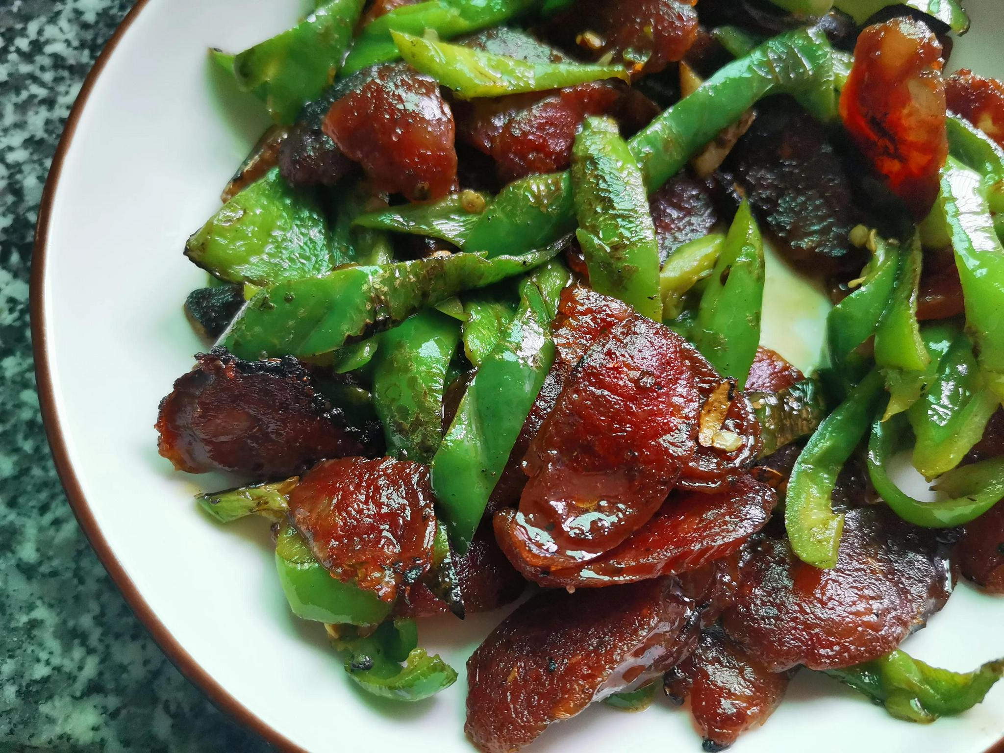青椒炒腊肠