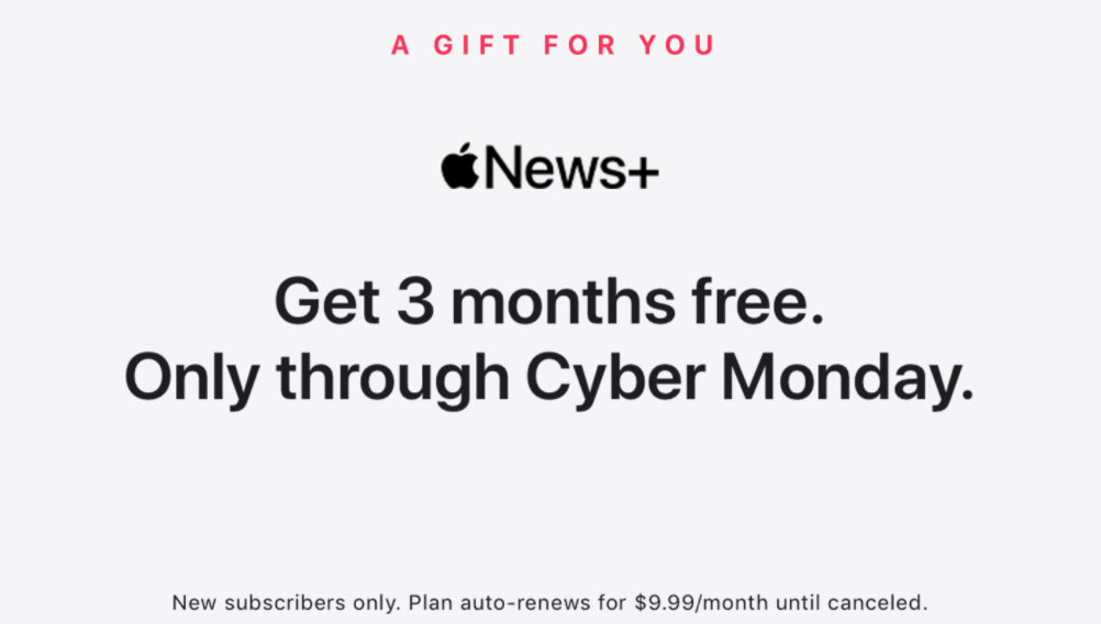 苹果 Apple News+ 服务为新用户提供三个月的免费试用