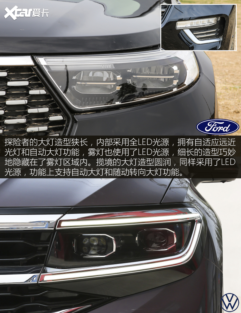 领风云所向 福特探险者对比大众揽境