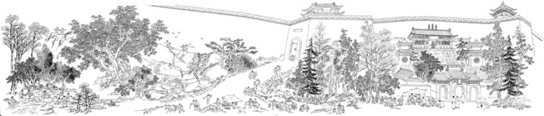 以上图为鲁峻先生的《西宁古城风韵图》长卷 2015年收藏于青海省博物馆