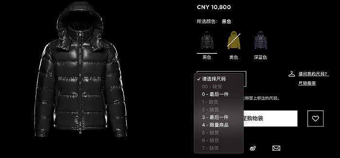 图片来源：Moncler 官网截图