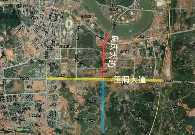 合兴路-民族大道延长线立交在离市区比较远,位于青秀区五合一带,南宁
