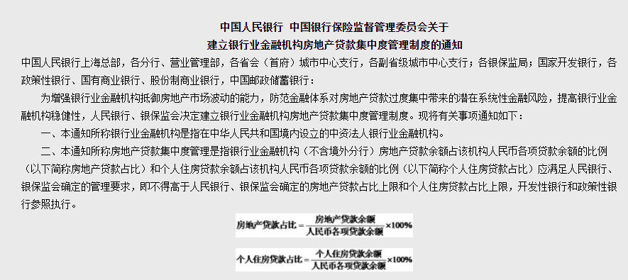 央行银保监会划定银行房贷占比上限，个人购房影响不大