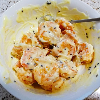 金丝沙拉虾球|虾球|地瓜|虾仁_新浪新闻