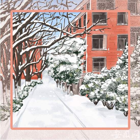 合工大学子原创插画12处校园美景 还为班级37位同学画生日头像