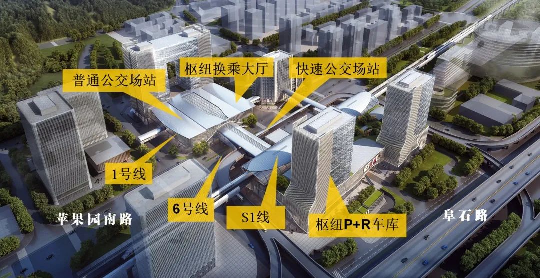 敲黑板!公交地铁brt齐聚苹果园,实现枢纽站内换乘