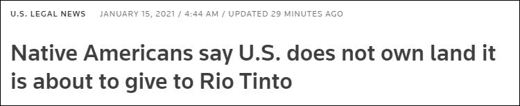美洲原住民把美政府告了：非法占地160多年 还想转让给矿企