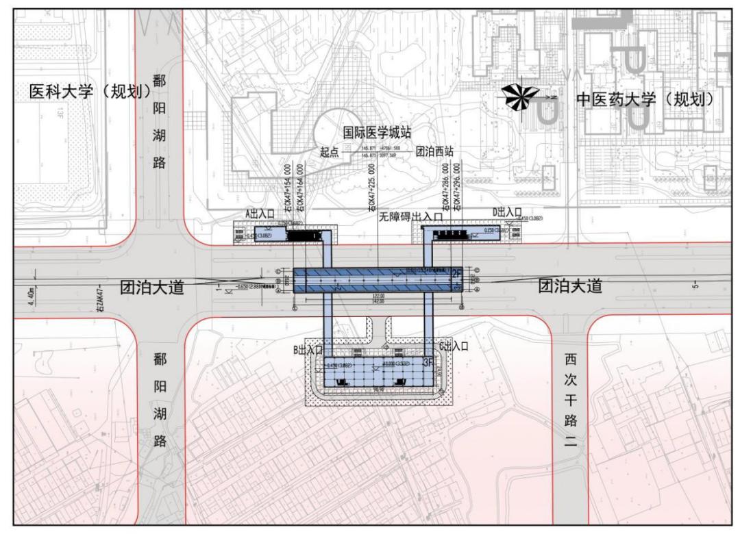 ▲国际医学城站站位图