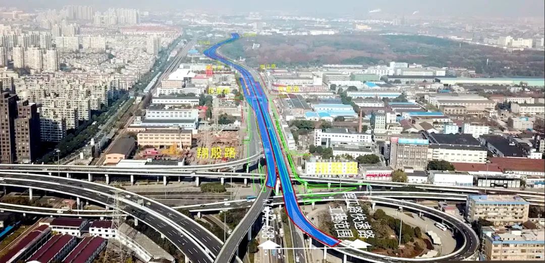 交通军工路快速路新进展这个区段高架桥雏形初现