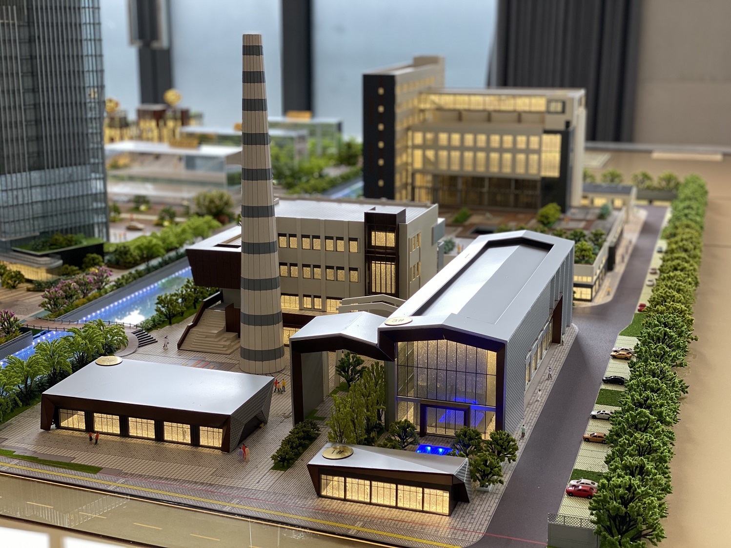 文化创意产业园保留了力波老酒厂的标志性老厂房建筑,图为沙盘模型.