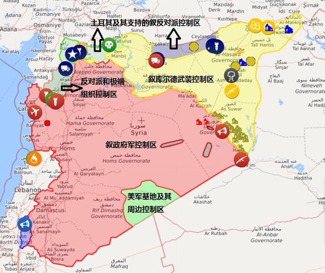 叙利亚势力分布图2020图片