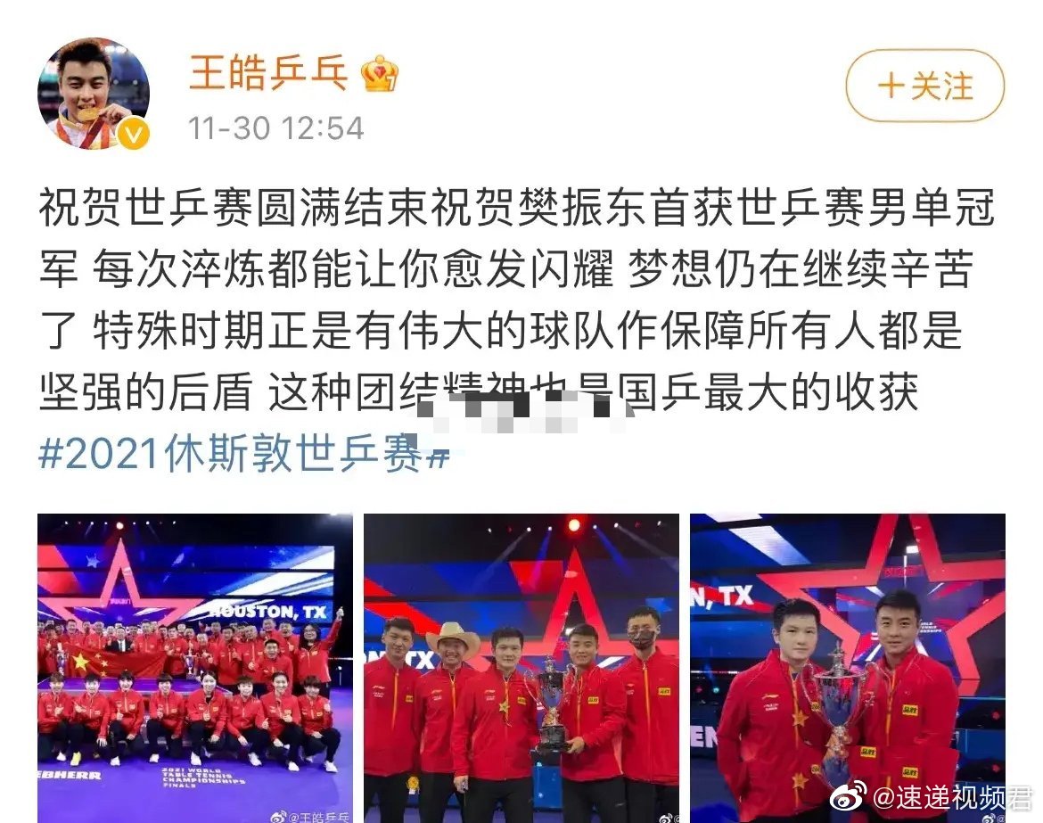 王皓，当他徒弟樊振东在休斯顿世乒赛获得男单冠军……休闲区蓝鸢梦想 - Www.slyday.coM