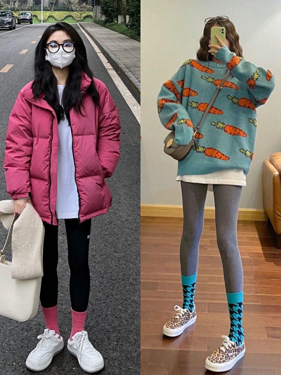 降温后火了一种穿法叫袜子裹打底裤显瘦显腿细错过可惜