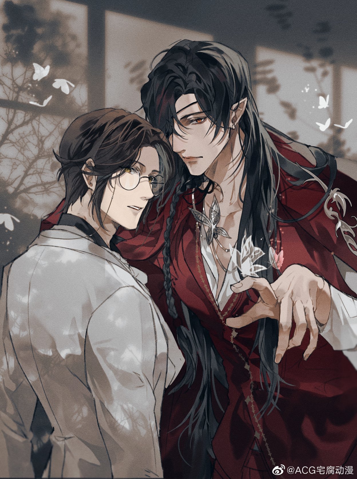 花怜现代设定,戴眼镜的怜怜也太好看了!