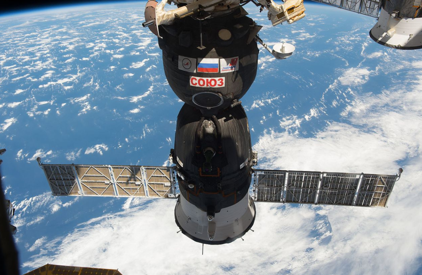 与国际空间站对接的俄罗斯"联盟"载人飞船.