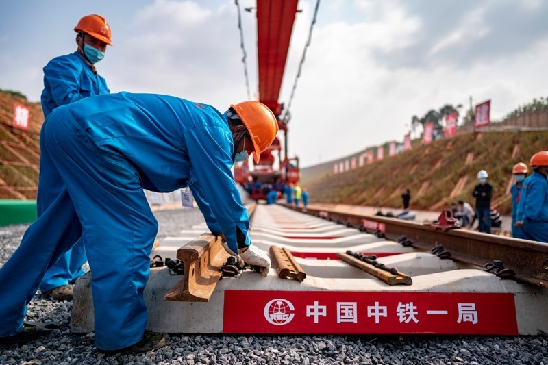 图为中老铁路建设团队