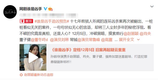 赵丽颖《谁是凶手》定档,男主也是演技派,编剧让观众捏了一把汗休闲区蓝鸢梦想 - Www.slyday.coM