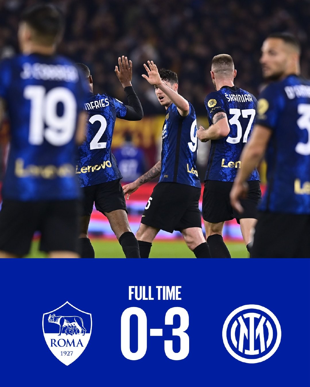 第16轮国际米兰客场30完胜罗马迎联赛4连胜