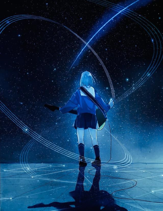 超治愈的蓝色系插画,水彩的渲染使画面显得静谧浪漫|插画|蓝色系|水彩