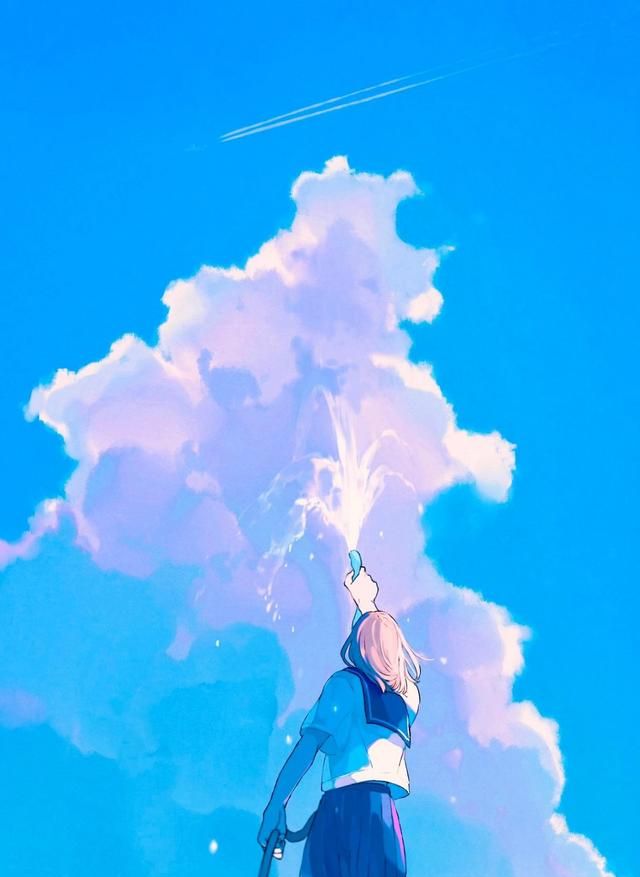 超治愈的蓝色系插画,水彩的渲染使画面显得静谧浪漫|插画|蓝色系|水彩