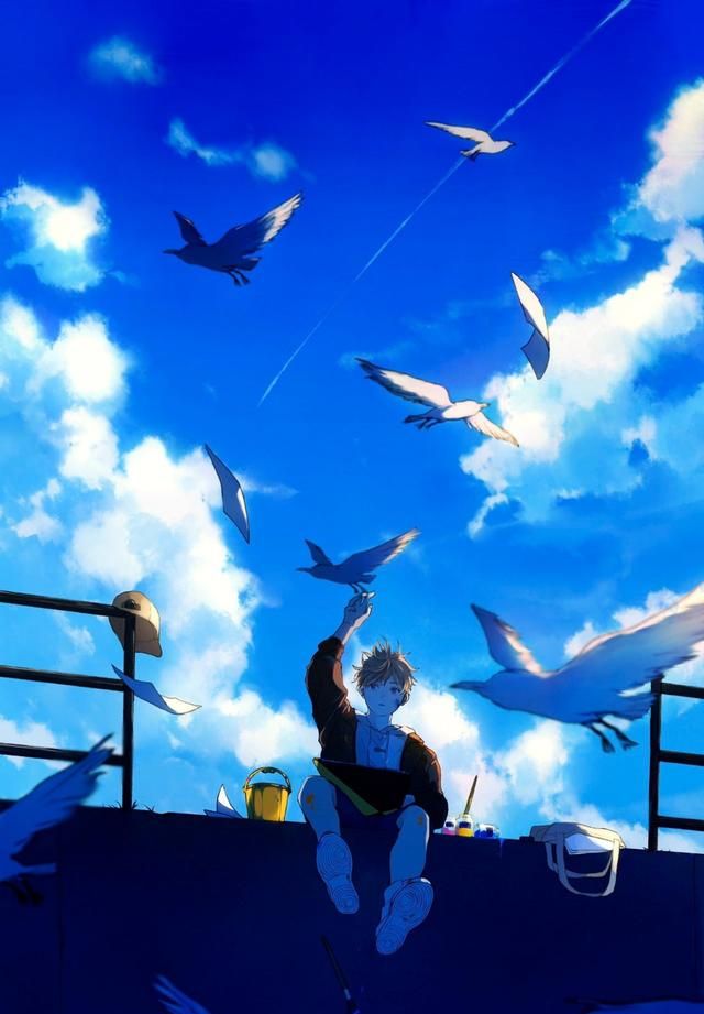 超治愈的蓝色系插画,水彩的渲染使画面显得静谧浪漫|插画|蓝色系|水彩