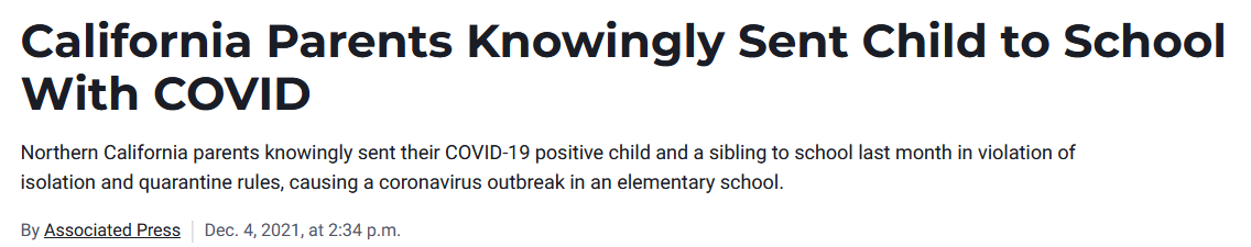 美国家长送感染新冠孩子上学 致7名学生确诊75人密接
