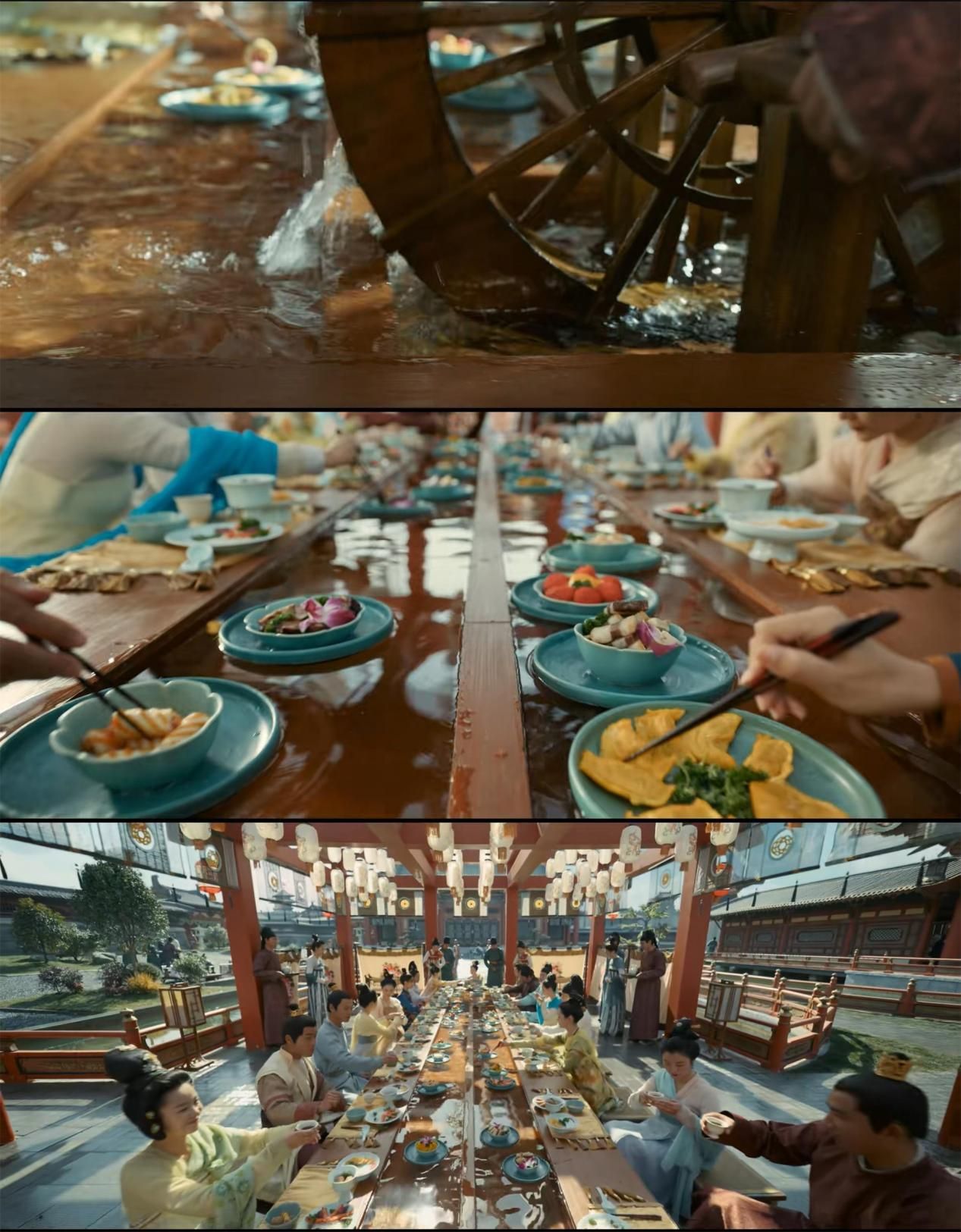 流水席……热闹繁华的南市剧方也的确大手笔地还原了一个古代国际大