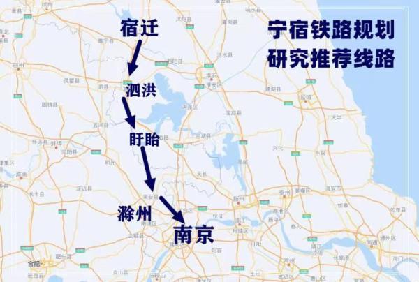 宁宿铁路规划研究推荐路线 澎湃新闻记者 袁杰 制图