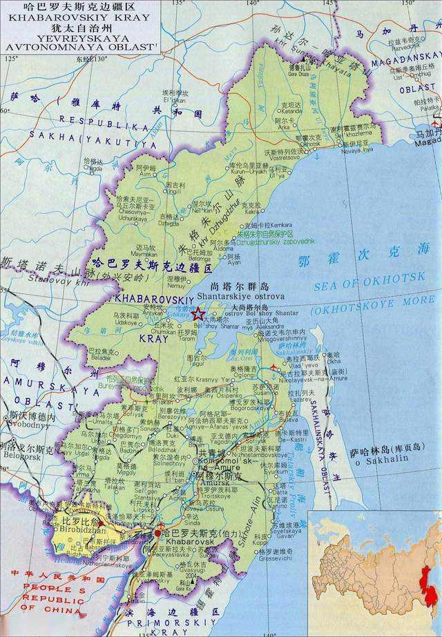 鄂霍次克海地图及潮汐所测地点当强烈的潮汐和洋流流经山塔尔群岛的