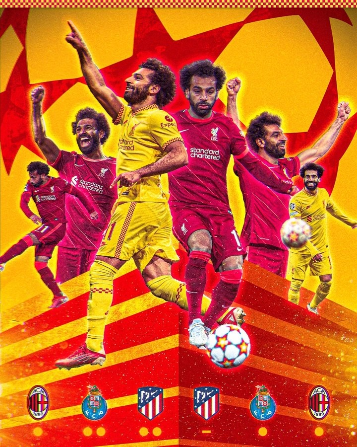 利物浦晒萨拉赫海报:队史首位单赛季5场欧战小组赛进球的球员|利物浦