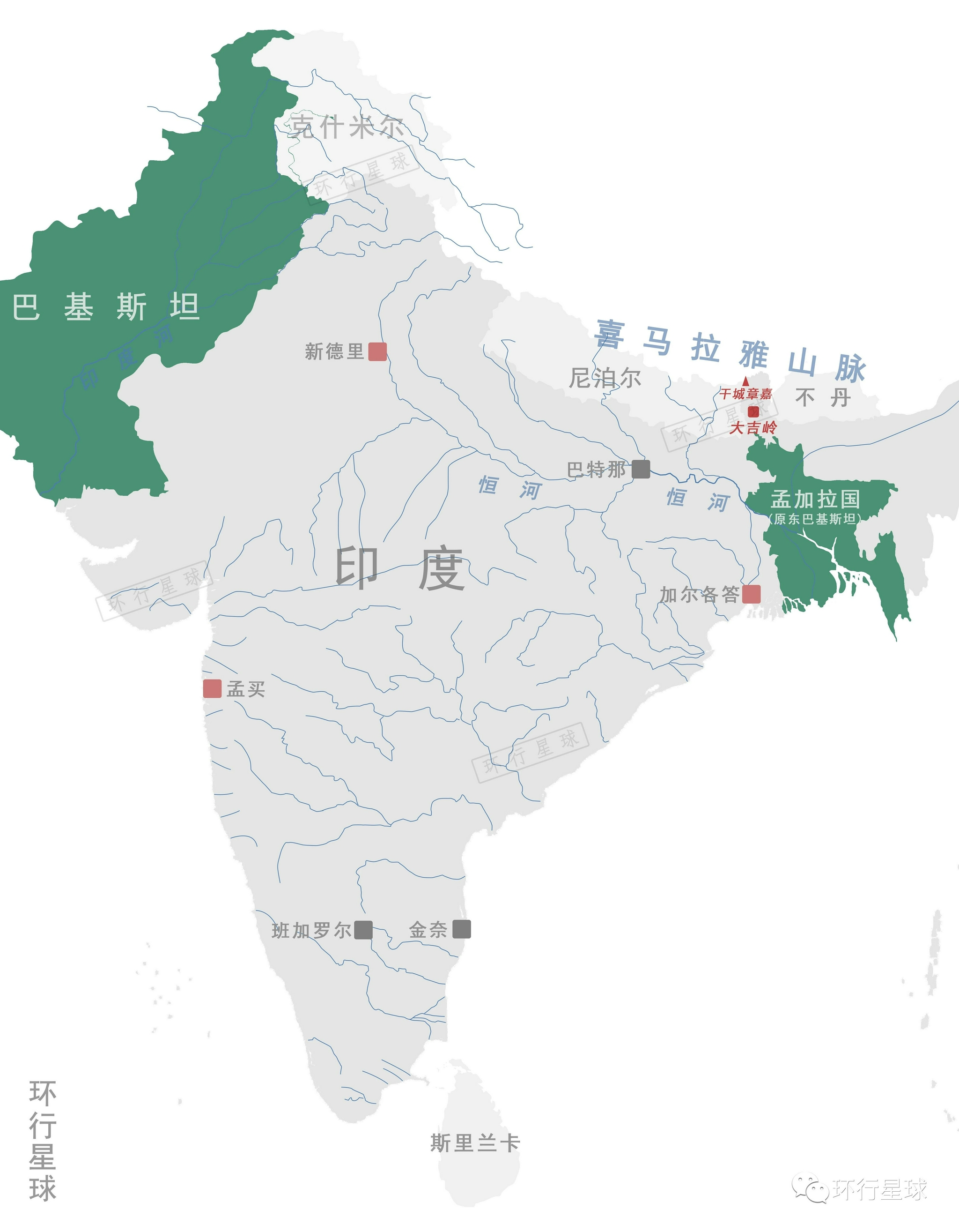 尼泊尔在地图上的位置图片