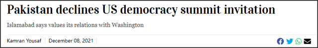 巴基斯坦拒绝参加美国所谓“民主峰会”休闲区蓝鸢梦想 - Www.slyday.coM
