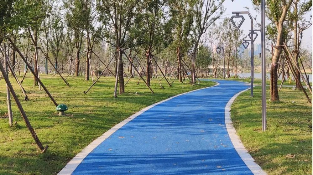 盐龙体育公园跑步线路配套设施齐全.有3.