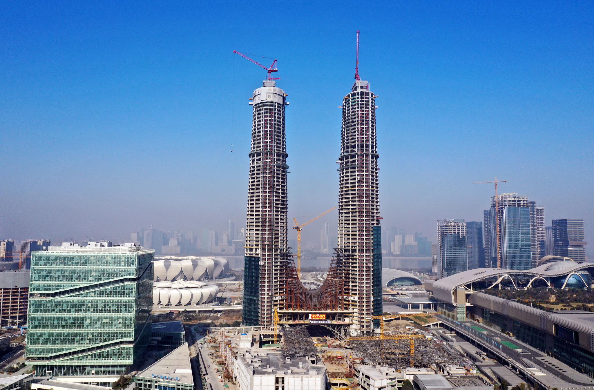 杭州世纪中心按下加速键全力冲刺主体结构封顶