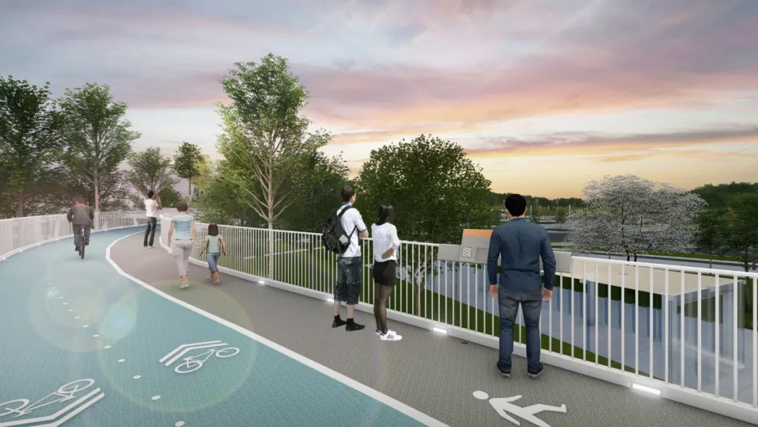 中心城区核心地段立体慢行系统3a号桥效果图