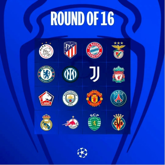 欧冠16强阵容全部出炉，12月13日抽签，球迷们都在期待什么？休闲区蓝鸢梦想 - Www.slyday.coM