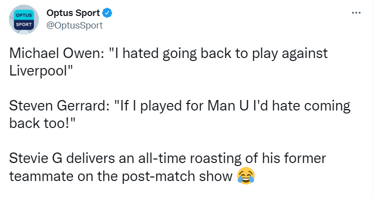 杰拉德机智回应欧文：我要是去过曼联也会讨厌回来休闲区蓝鸢梦想 - Www.slyday.coM