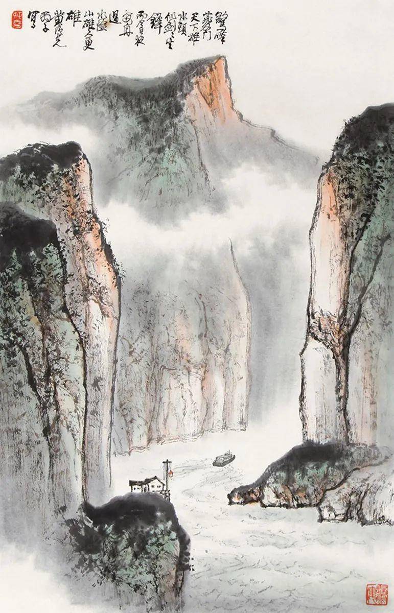 鉴赏他笔下的三峡气势磅礴