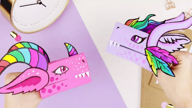 「手工制作」好看又好玩的纸龙手偶!