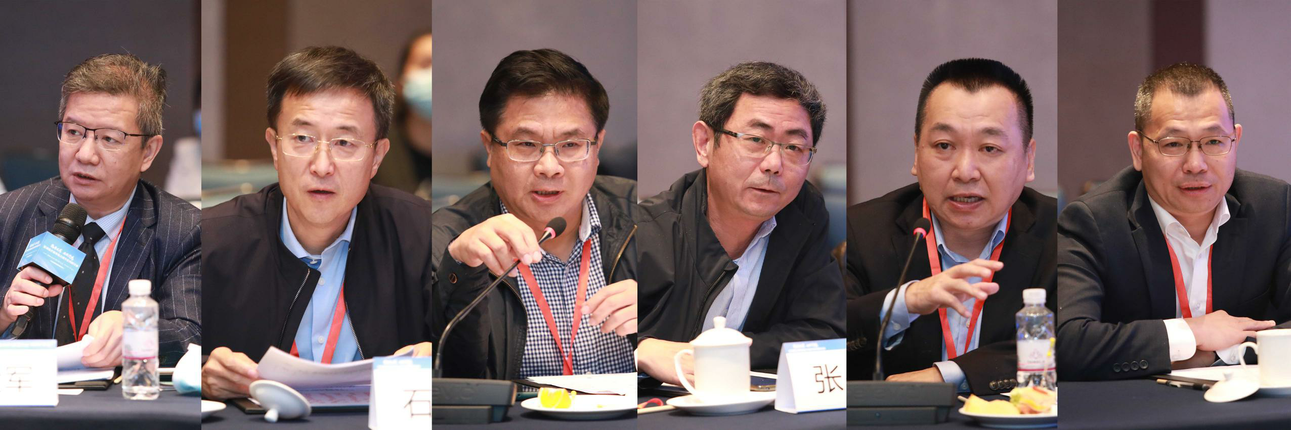 从左至右依次为:杨毅军,石耀辉,吴维学,张少明,林锋,吴彪会议的第二轮