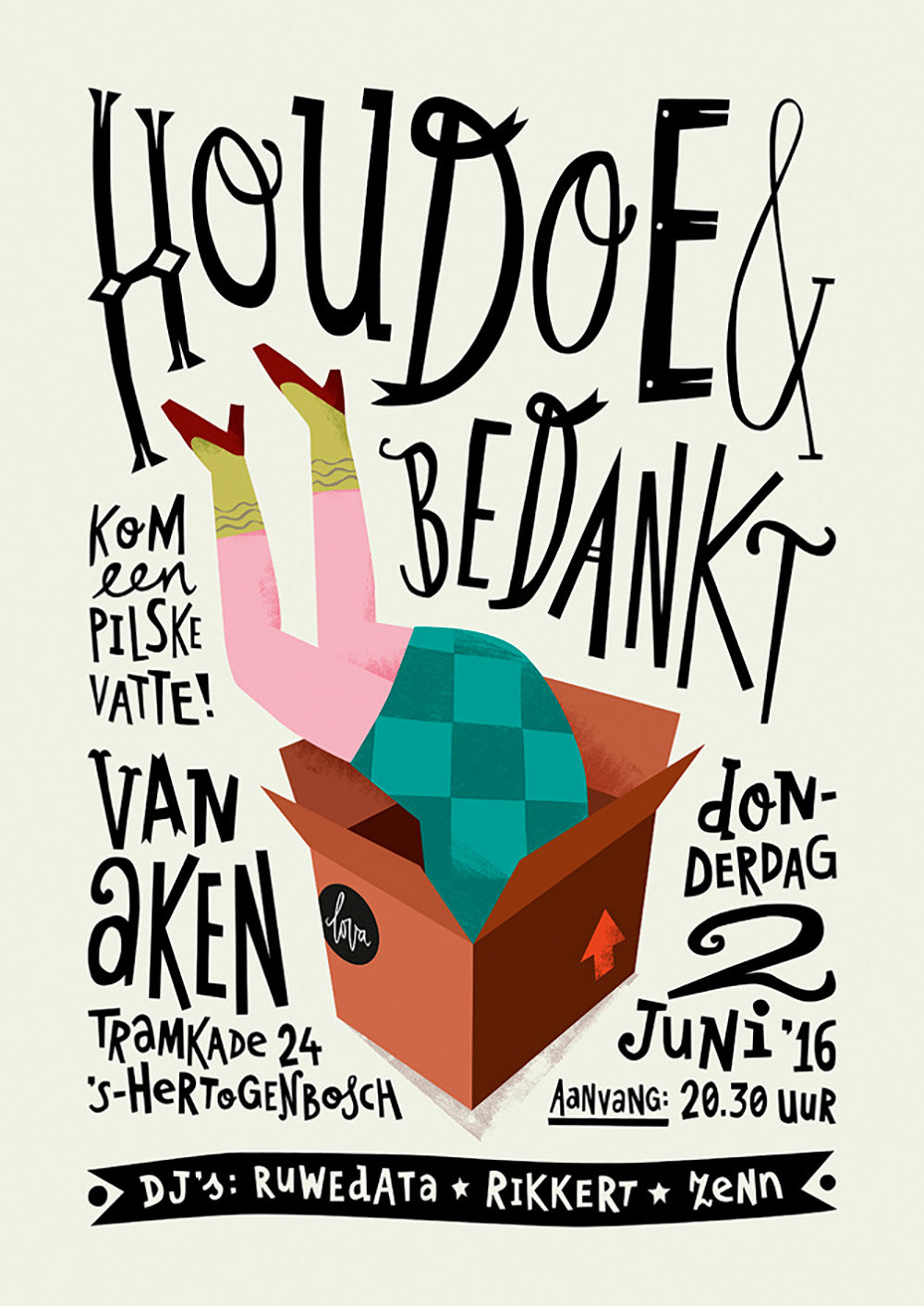 来自荷兰设计师 lobke van aar 的插画风海报作品.