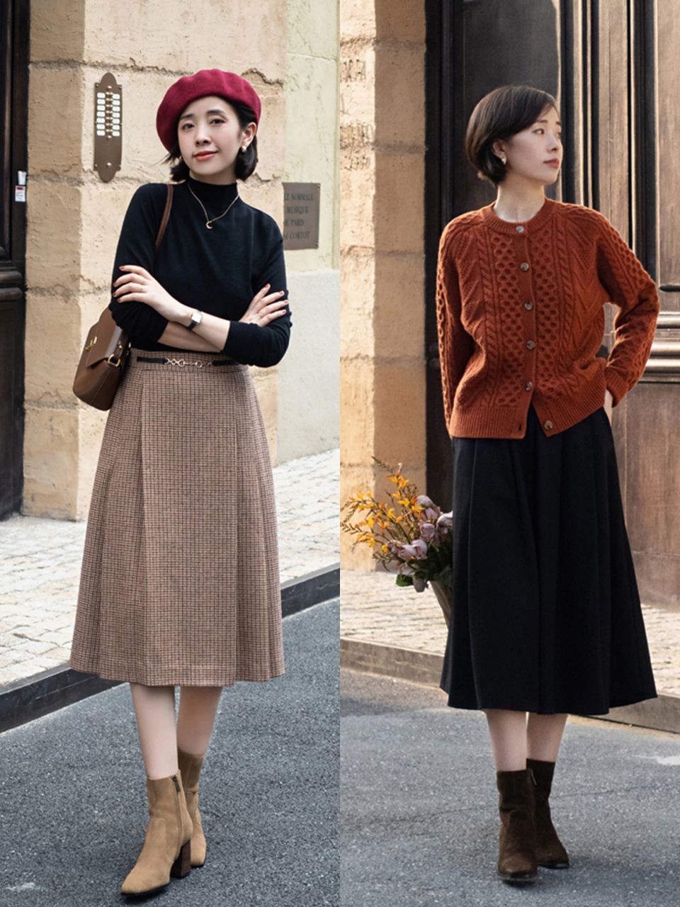 见过世面的中年女人冬天的半身裙就这么穿优雅减龄还提升气质