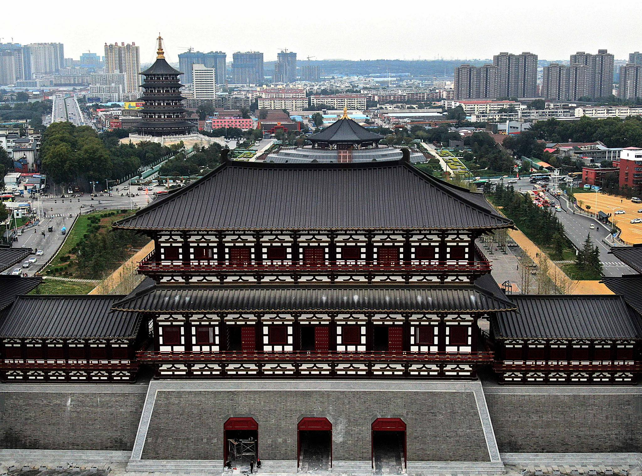 隋唐洛阳城国家遗址公园应天门遗址博物馆城门楼&nbsp;&nbsp;新华社