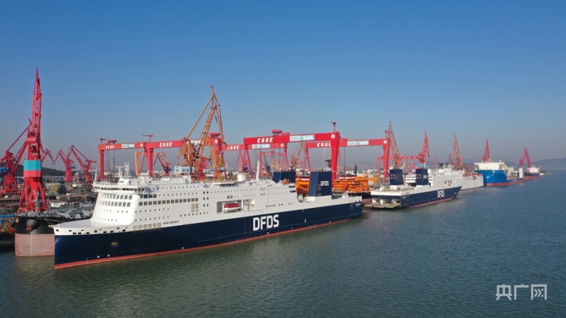 广船国际丹麦DFDS航运公司建造的豪华客滚船。（央广网发）