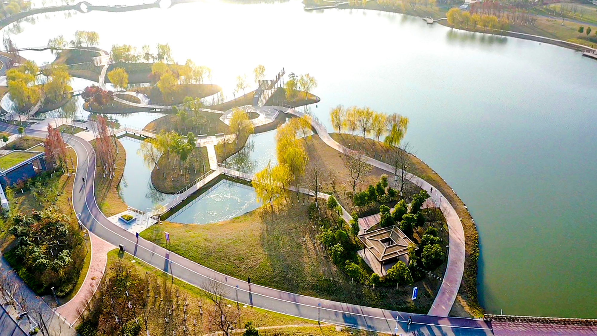 安徽合肥:"河长制"主题公园冬景如画|安徽省|合肥市_新浪新闻