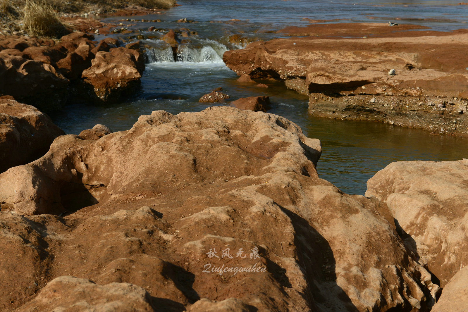 丹色流瀑碧水鸥影冬日宝鸡石羊庙千河小壶口的靓丽风光