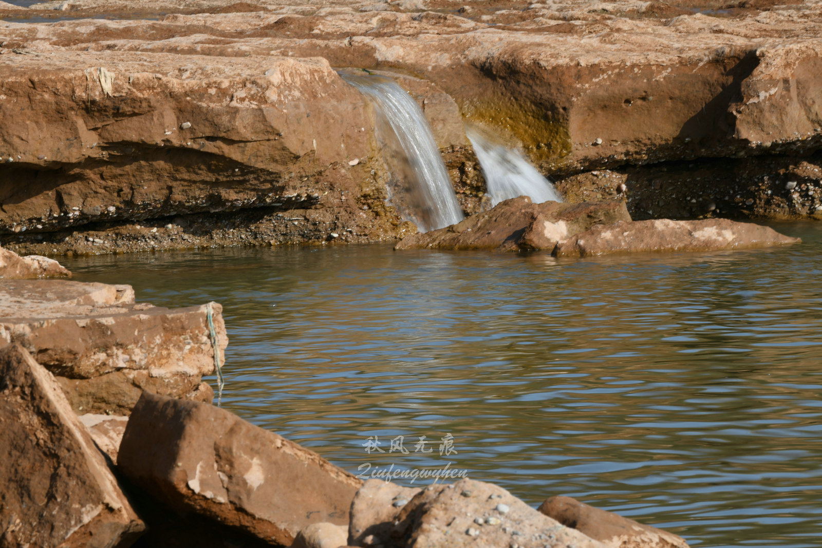 丹色流瀑碧水鸥影冬日宝鸡石羊庙千河小壶口的靓丽风光